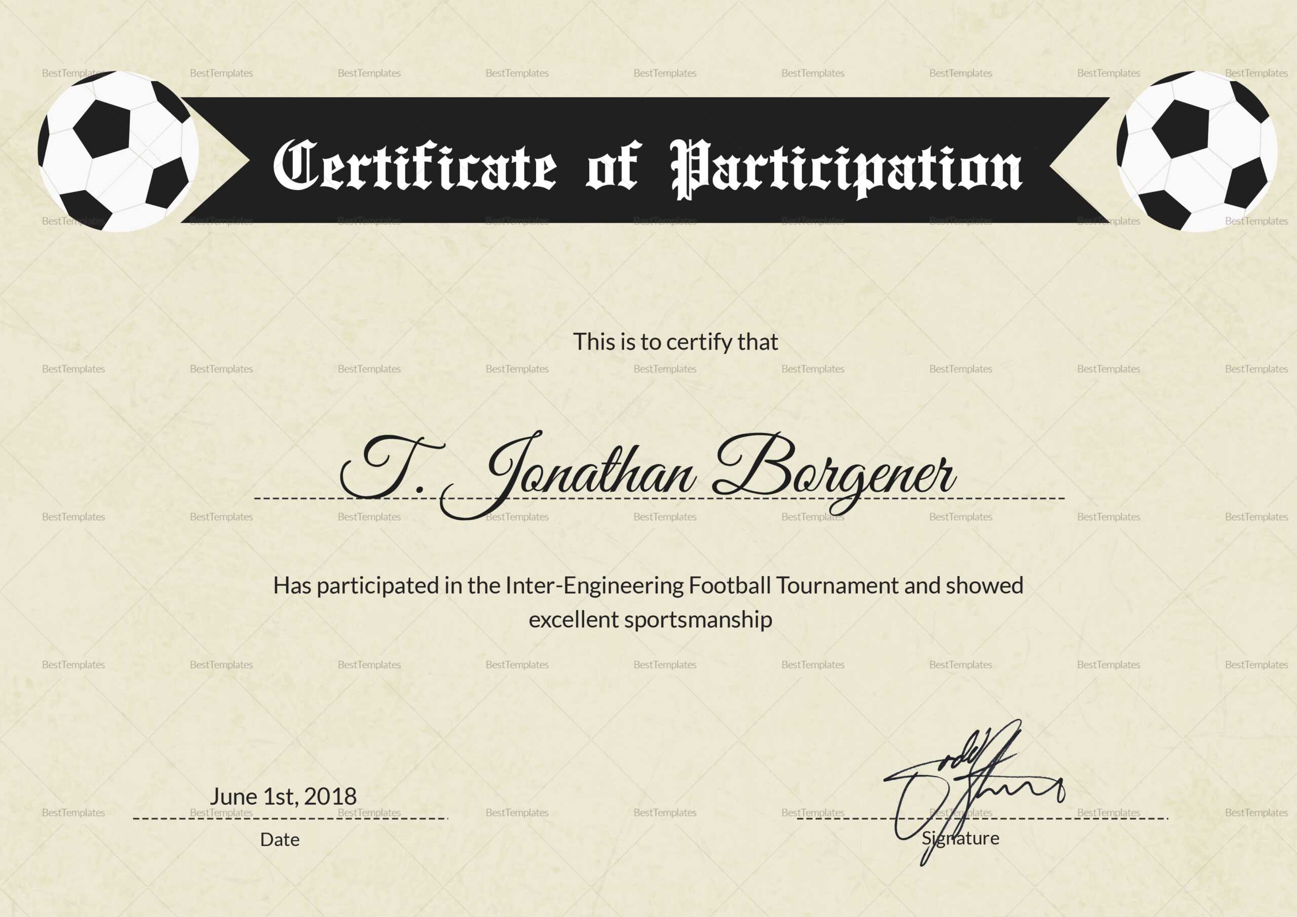 Football Certificate – Colona.rsd7 Intended For Football Certificate Template