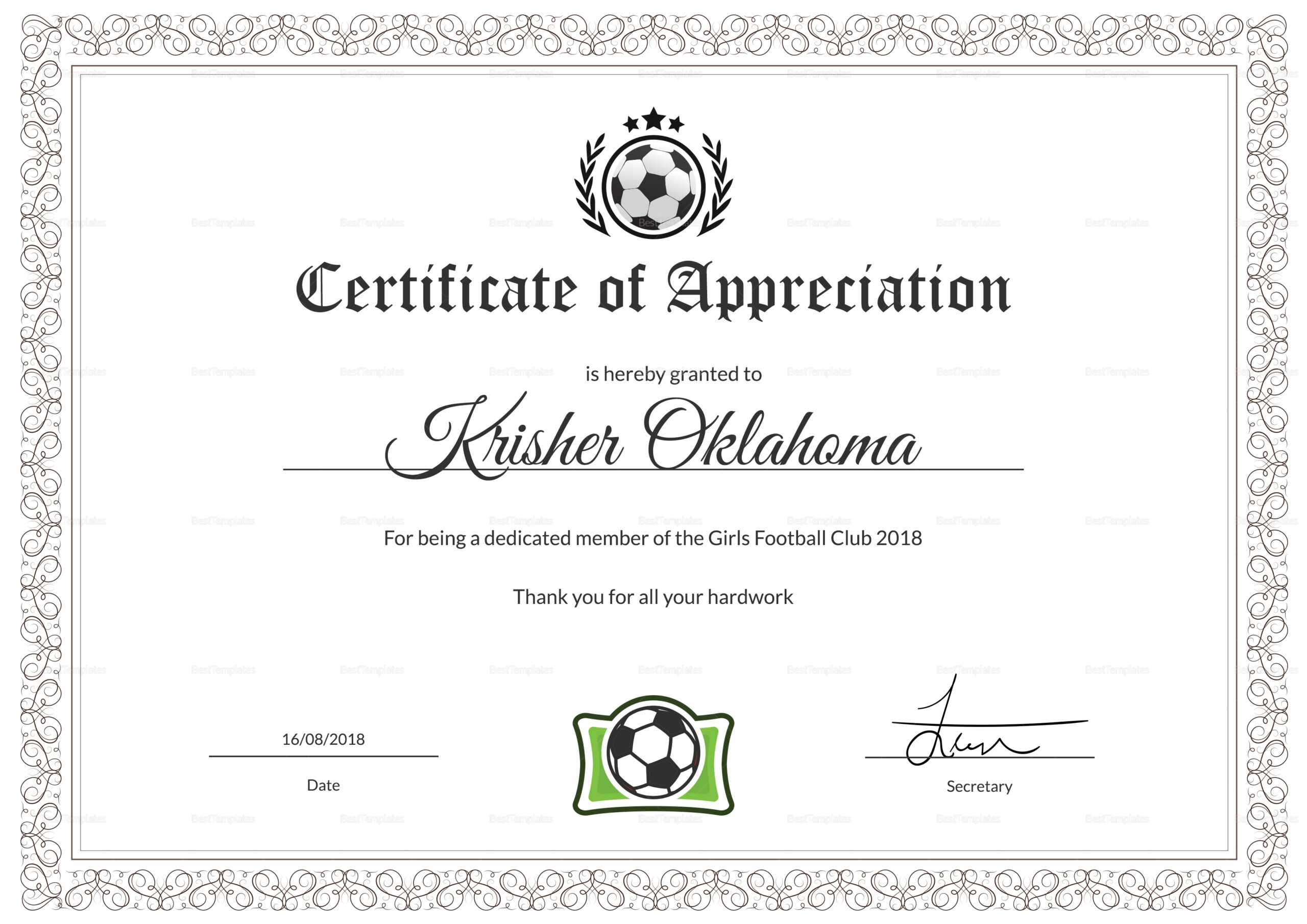 Football Certificate - Colona.rsd7 Within Football Certificate Template