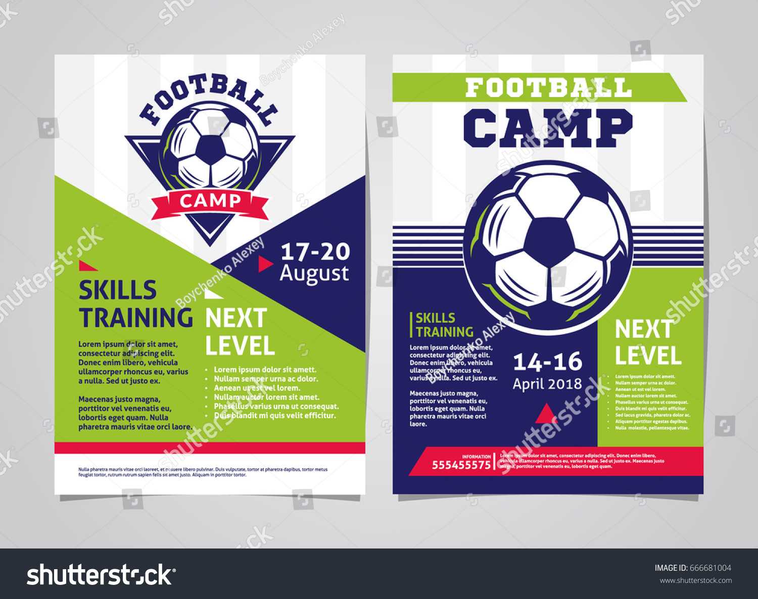 Football Soccer Camp Posters Flyer Football Stock Vector For Football Camp Flyer Template Free