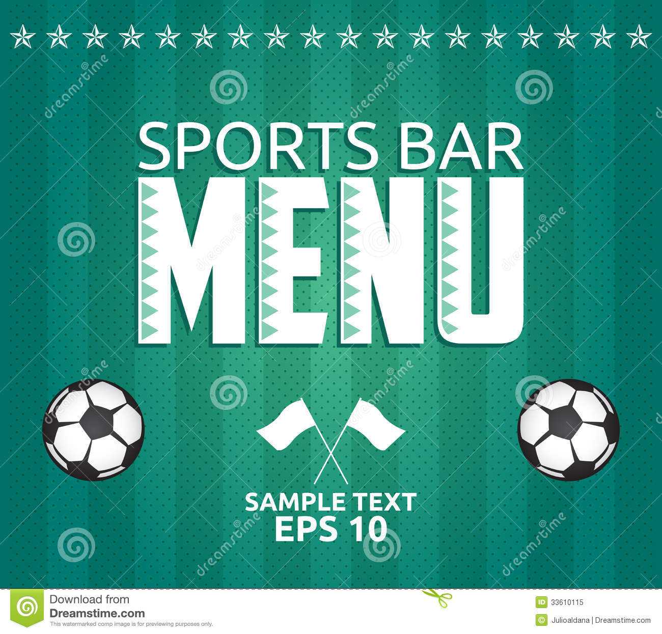 Football – Sports Bar Menu Card Design Template Stock Vector Within Football Menu Templates