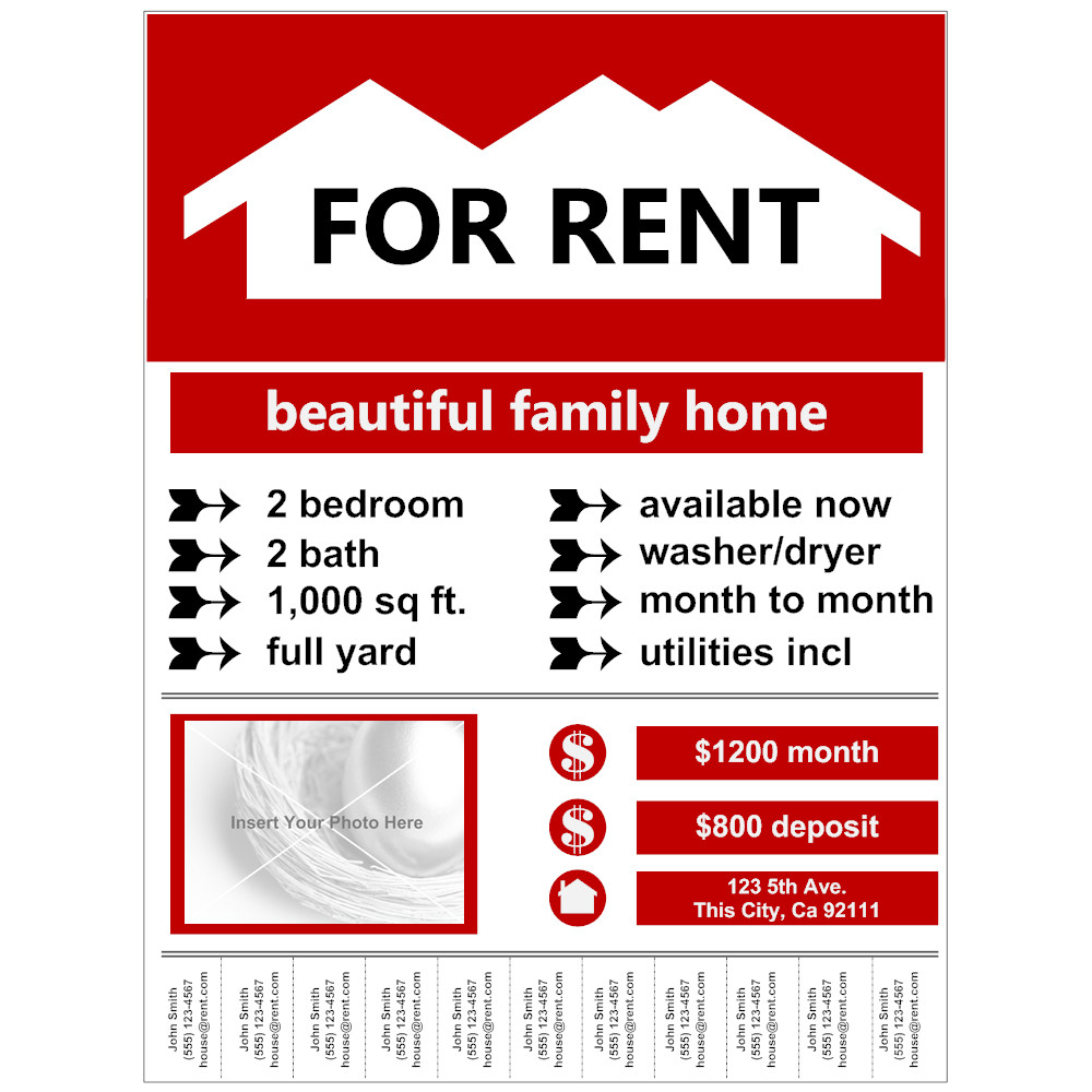 For Rent Flyer Template Awesome Home Rental Flyer Red For For Rent Flyer Template Word