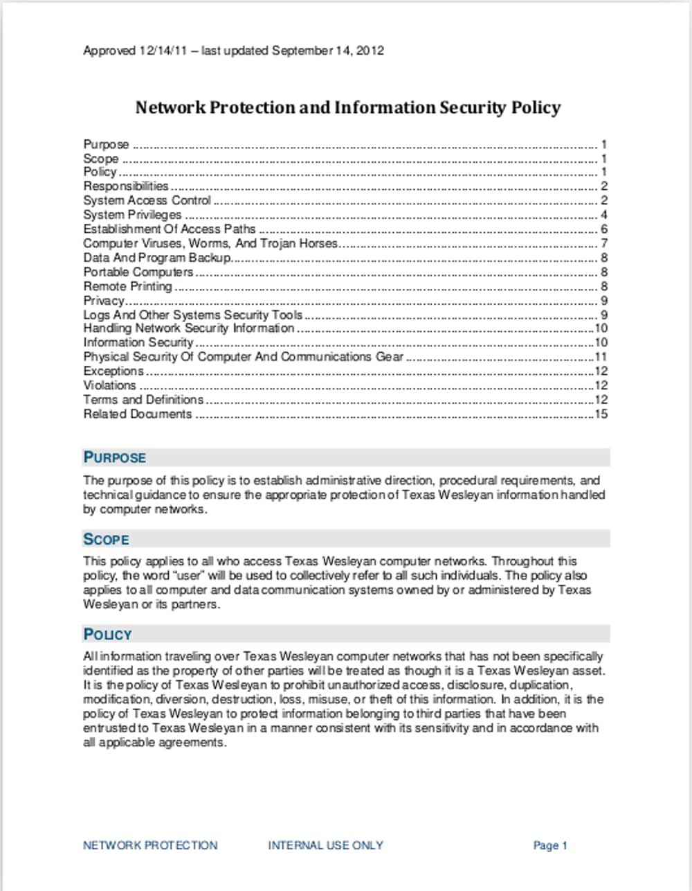 Free 11+ Security Policy Examples In Pdf | Examples Regarding Cyber Security Policy Template