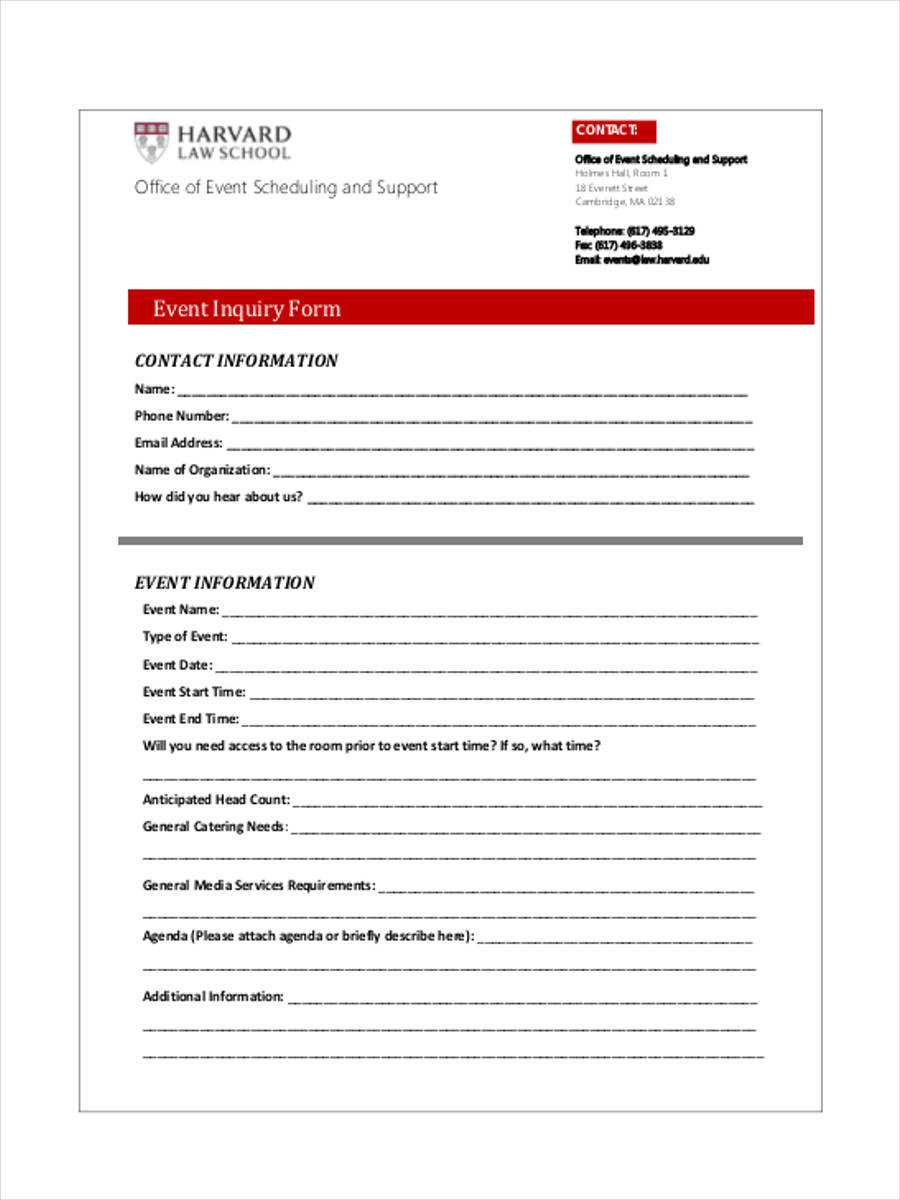 Free 7+ Sample Event Inquiry Forms In Ms Word | Pdf Throughout Enquiry Form Template Word