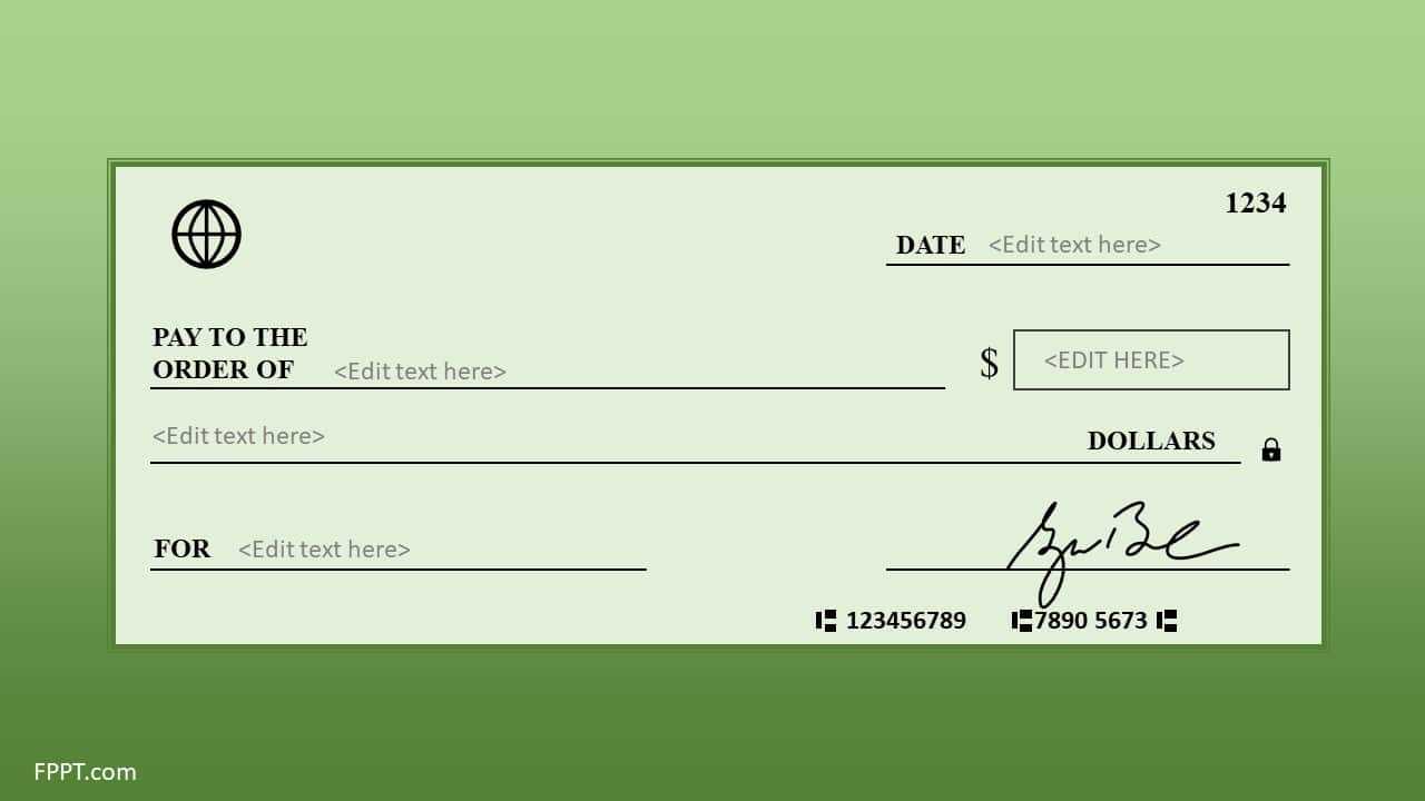 Free Blank Check Template For Powerpoint – Free Powerpoint Throughout Editable Blank Check Template