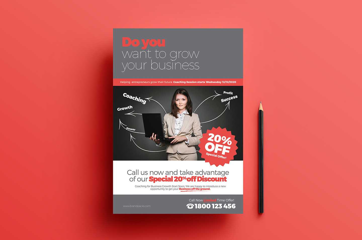 Free Business Coach Flyer & Poster Template In Psd, Ai For Create A Free Flyer Template