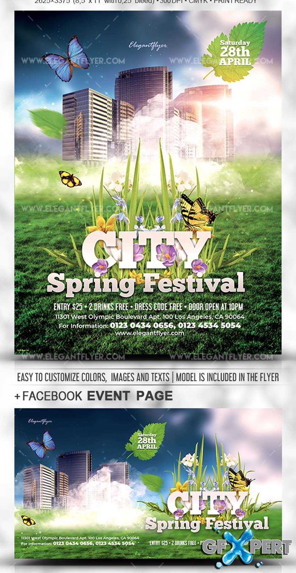 Free City Spring Festival V1 2019 Psd Flyer Template + Pertaining To Free Spring Flyer Templates