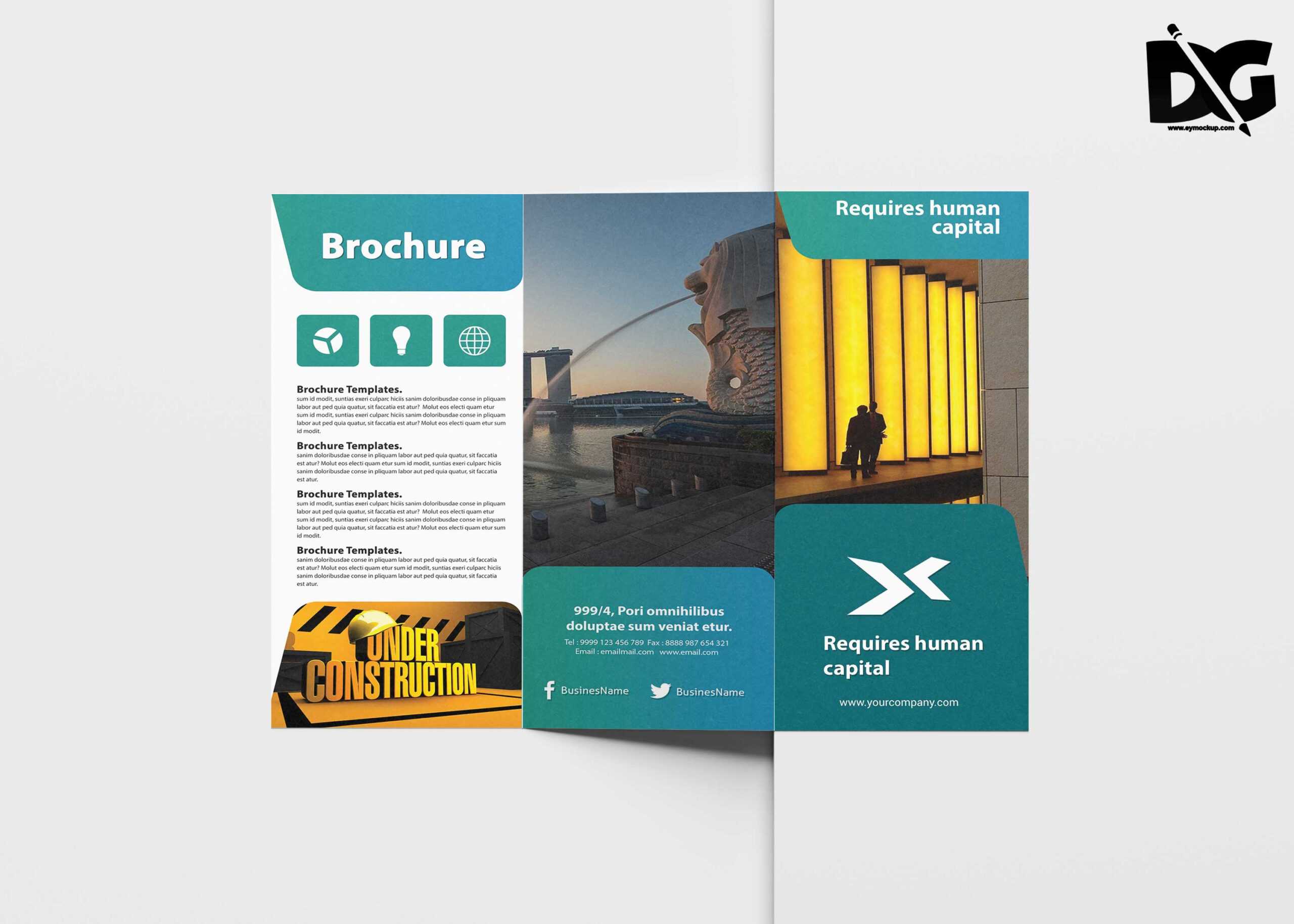 Free Clean Tri Fold Brochure Template | Free Psd Mockup Pertaining To Cleaning Brochure Templates Free