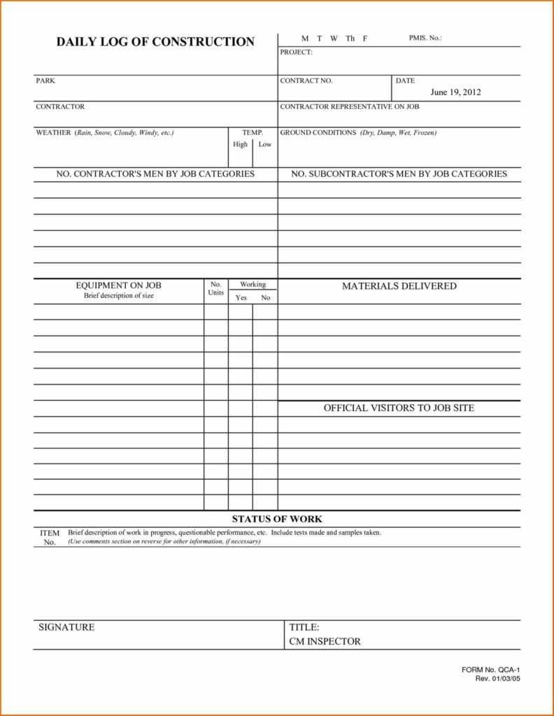 Free Construction Daily Eport Template Format In Excel Pdf Intended For Free Construction Daily Report Template