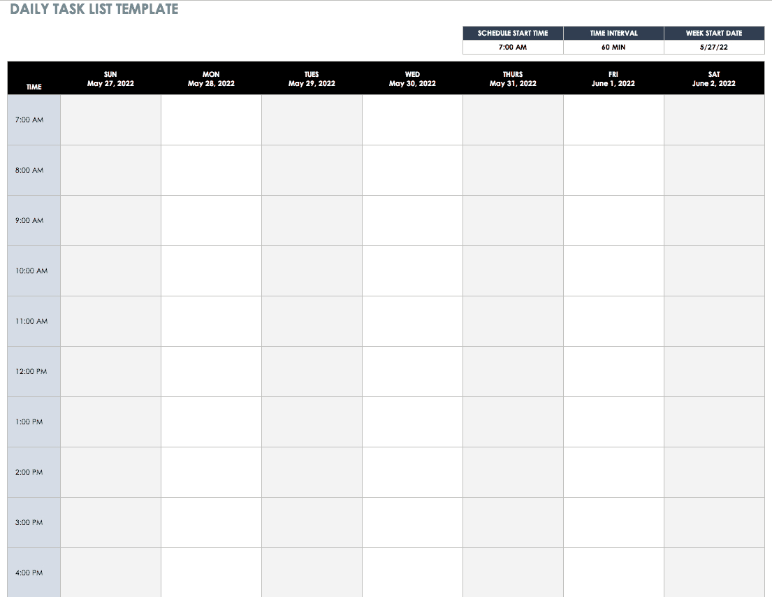 Free Daily Schedule Templates For Excel – Smartsheet Within Employee Daily Report Template