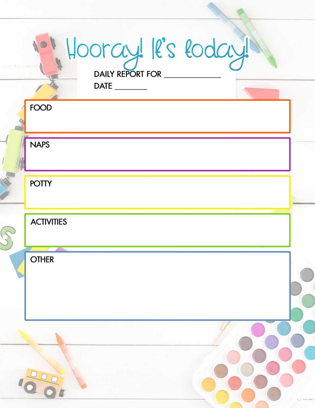 Free Daycare Daily Report | Child Care Printable – The Diy In Daycare Infant Daily Report Template