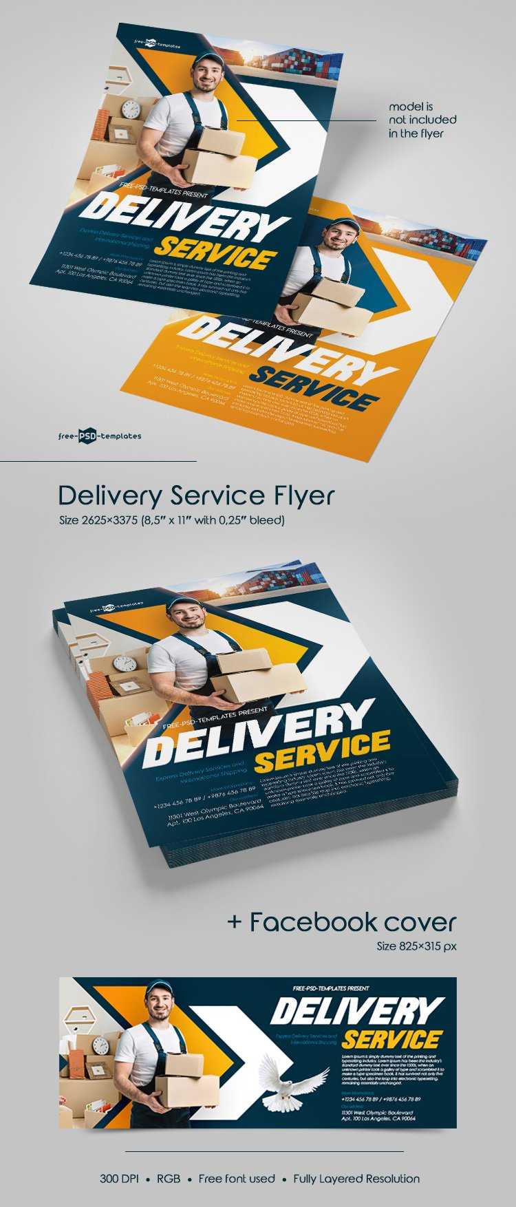 Free Delivery Service Flyer In Psd | Free Psd Templates Intended For Delivery Flyer Template