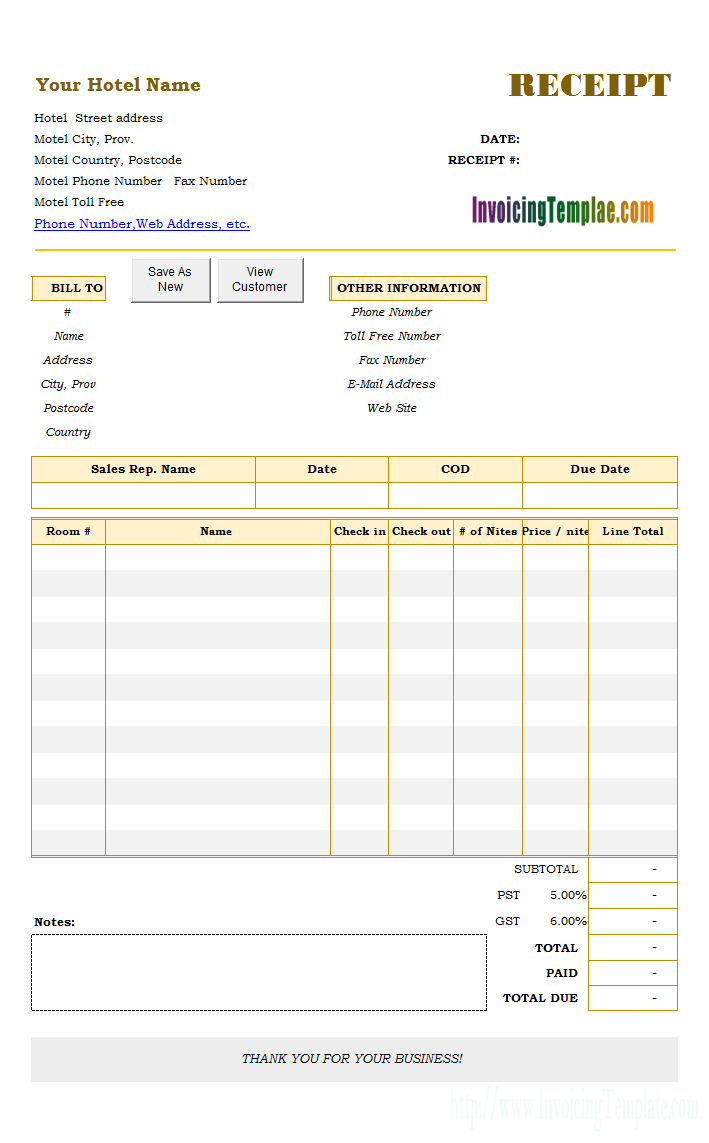Free Downloadable Invoice Template Word Another For Receipt Regarding Free Downloadable Invoice Template