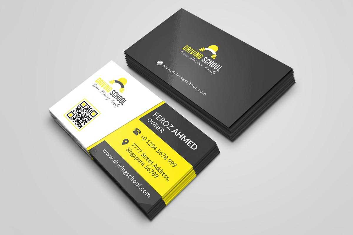 Free Driving School Business Card Psd Template – Creativetacos Inside Create Business Card Template Photoshop
