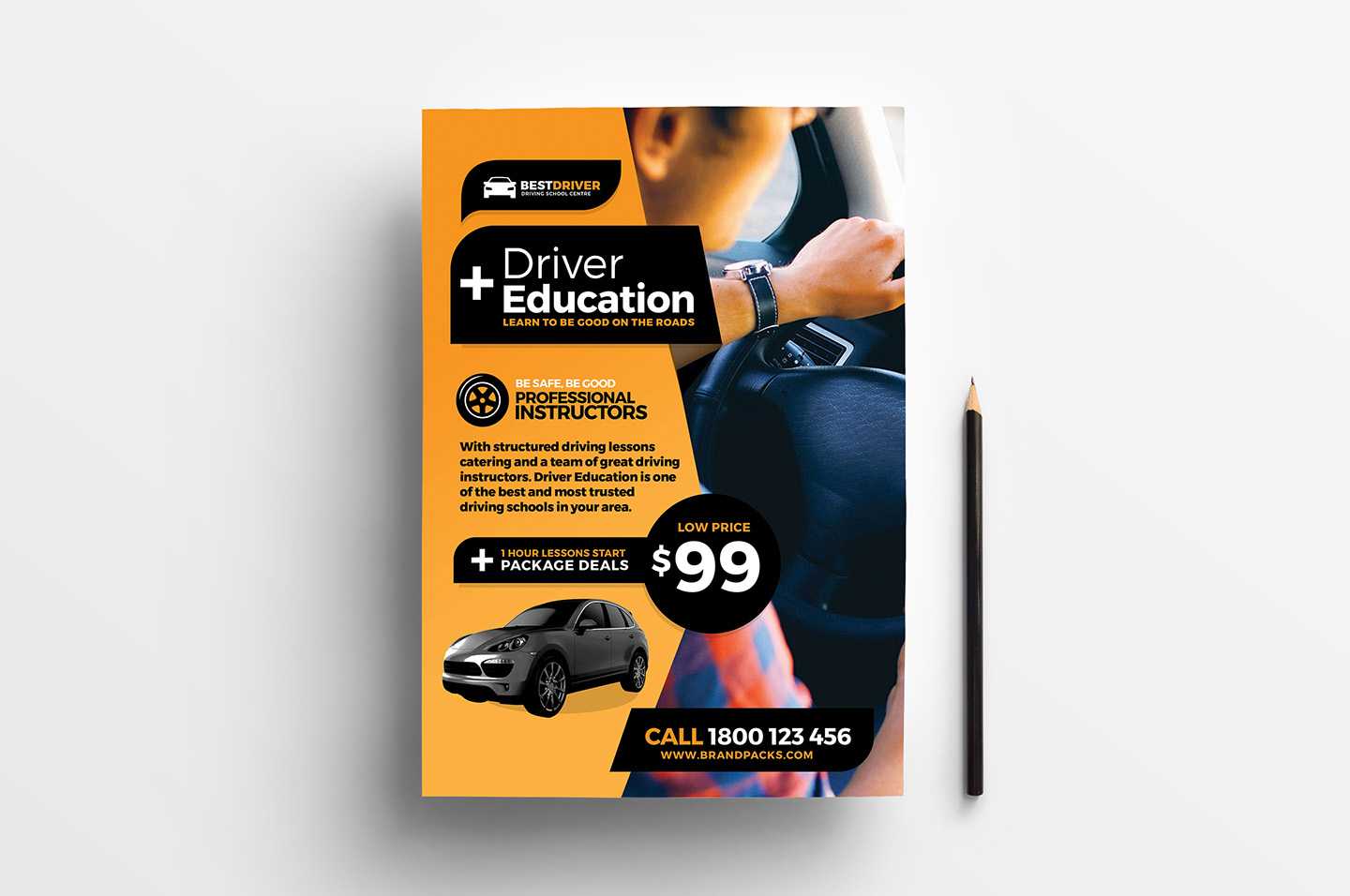Free Driving School Poster & Rack Card Template – Psd, Ai For Free Education Flyer Templates