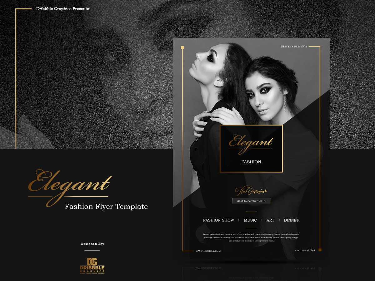 Free Elegant Fashion Flyer Templatejessica Elle On Dribbble Pertaining To Fashion Flyers Templates For Free