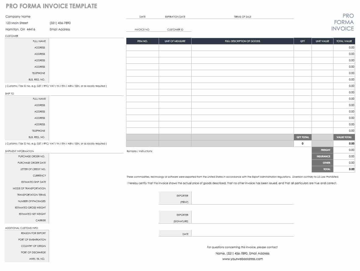 Free Excel Invoice Templates - Smartsheet Within Excel Invoice Template 2003