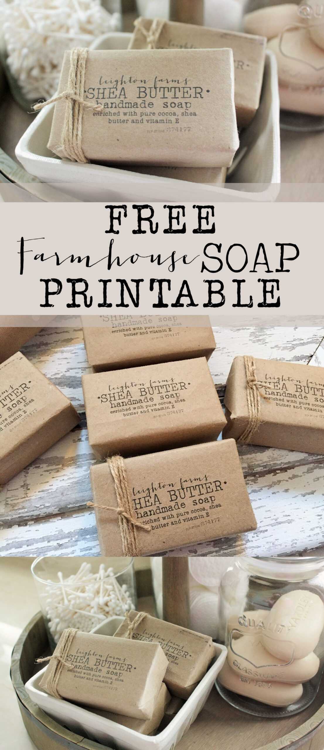 Free Farmhouse Soap Printable – House Of Hargrove Pertaining To Free Printable Soap Label Templates