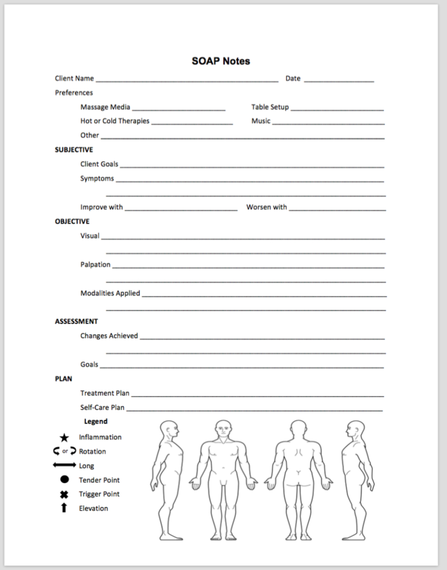 Free Forms – My Massage World With Free Soap Notes For Massage Therapy Templates