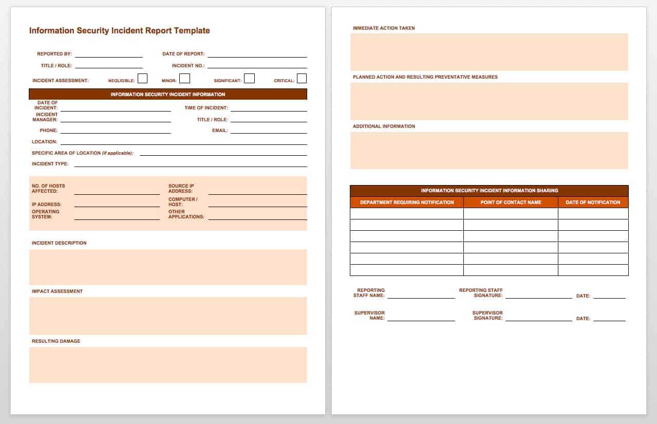 Free Incident Report Templates & Forms | Smartsheet For Fault Report Template Word