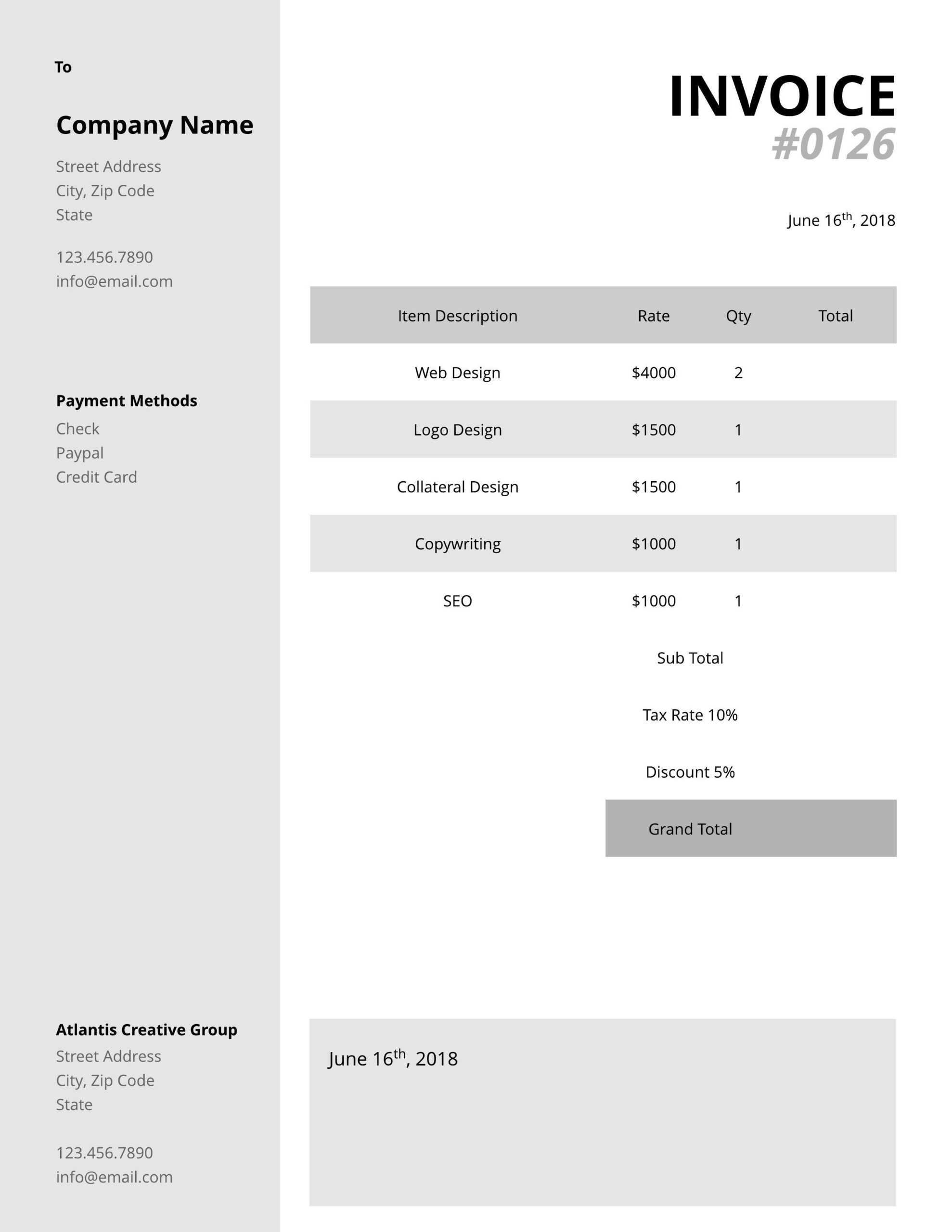 Free Invoice Templates & Examples | Lucidpress Regarding Download An Invoice Template