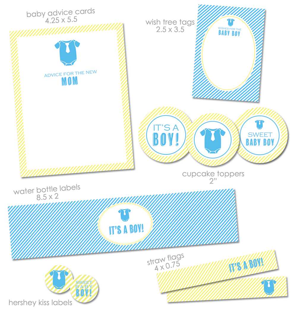 Free "it's A Boy" Baby Shower Printables From Green Apple Throughout Free Water Bottle Labels For Baby Shower Template