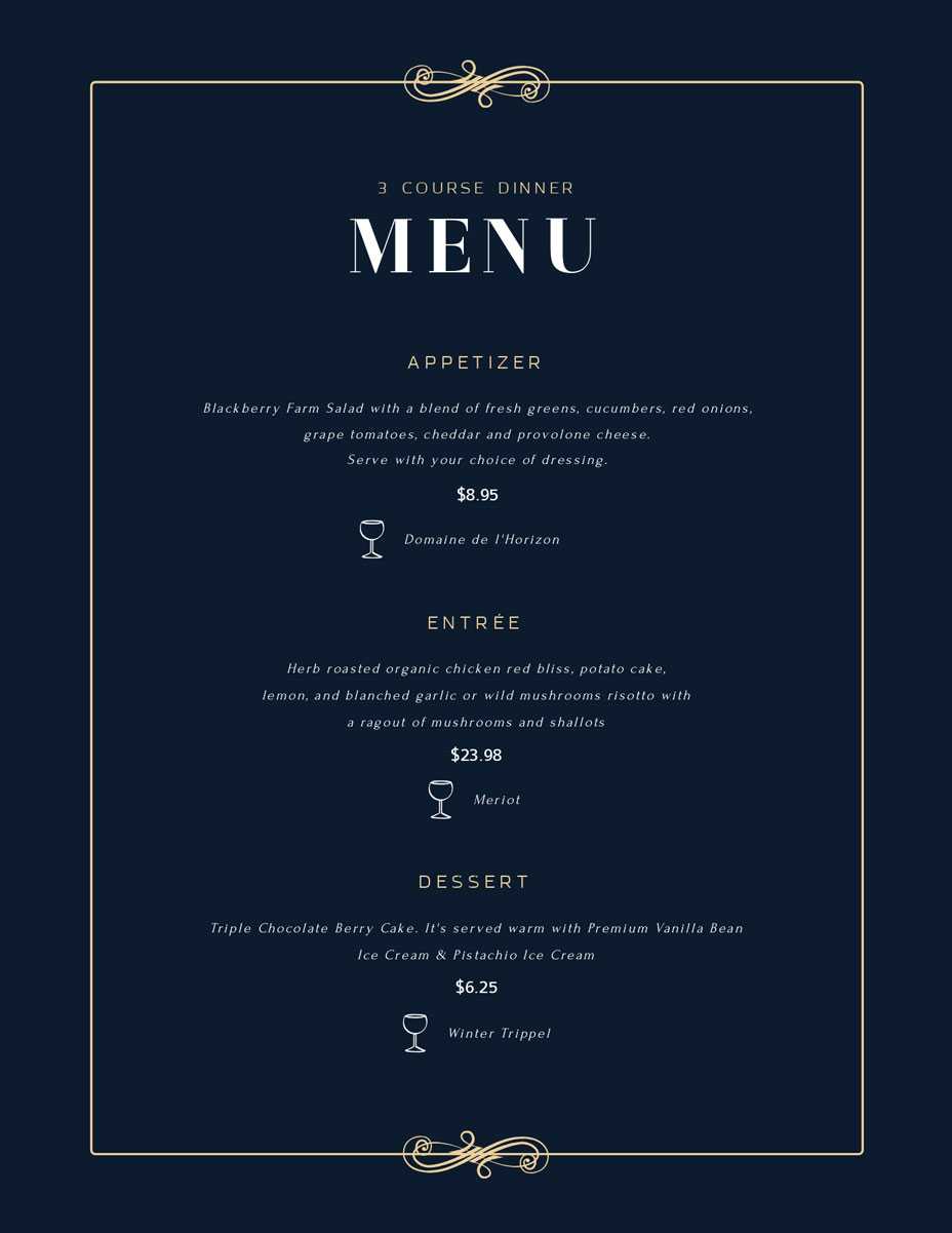 Free Menu Maker | Menu Creator | Visme For Fancy Menu Template Free