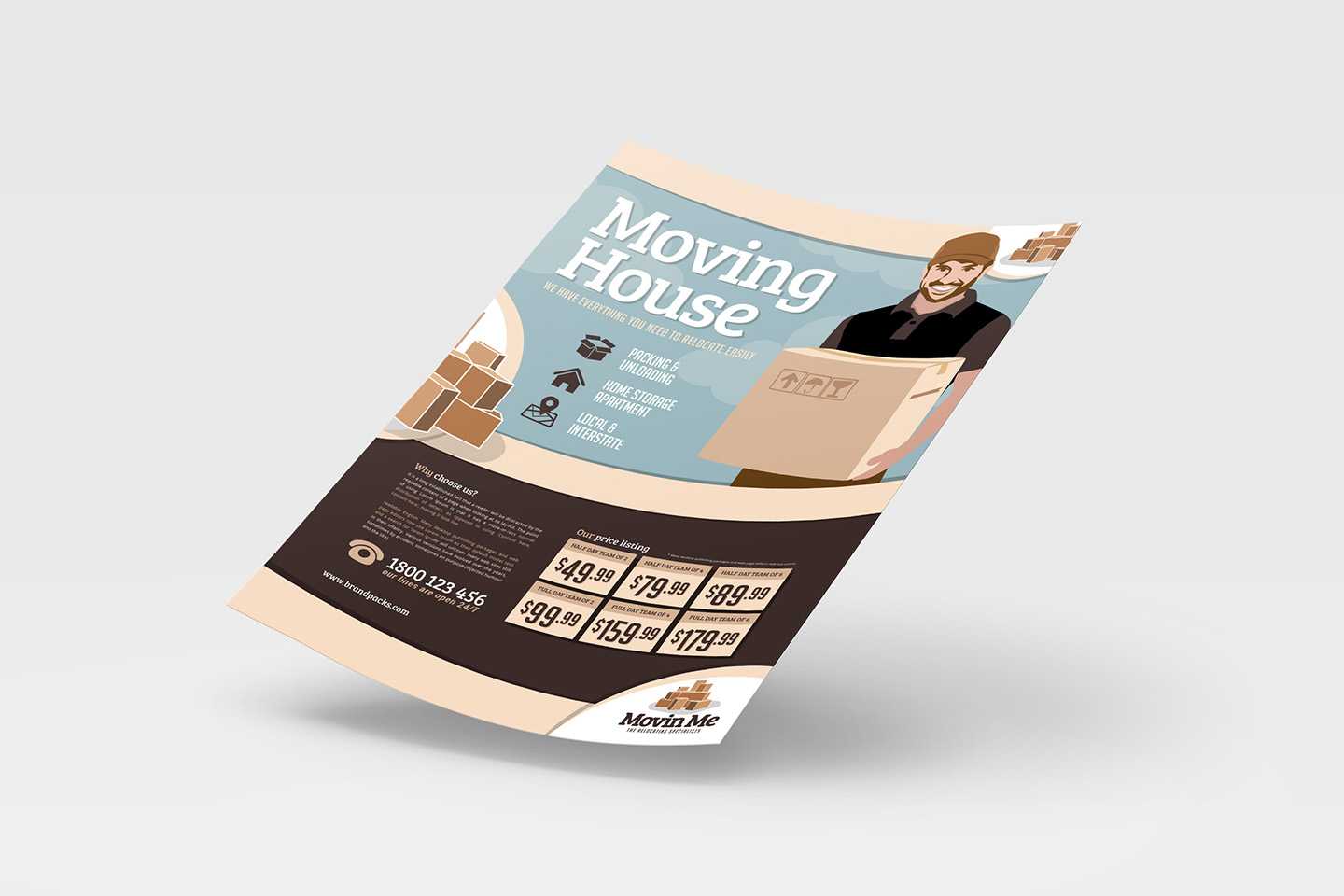 Free Moving House Poster Template For Photoshop & Illustrator In Free Moving House Cards Templates