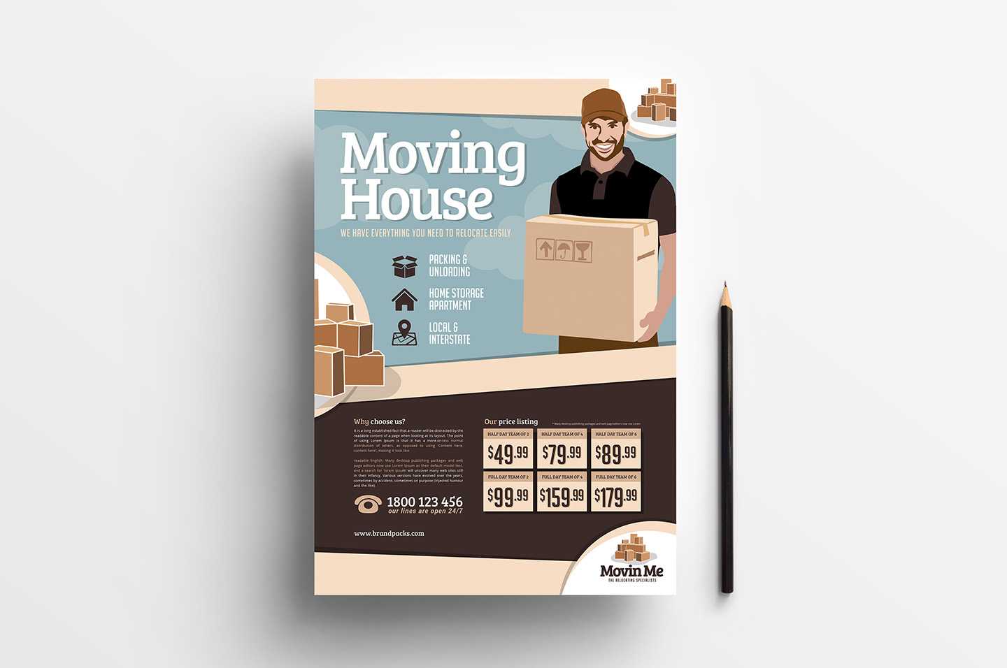Free Moving House Poster Template For Photoshop & Illustrator In Free Moving House Cards Templates