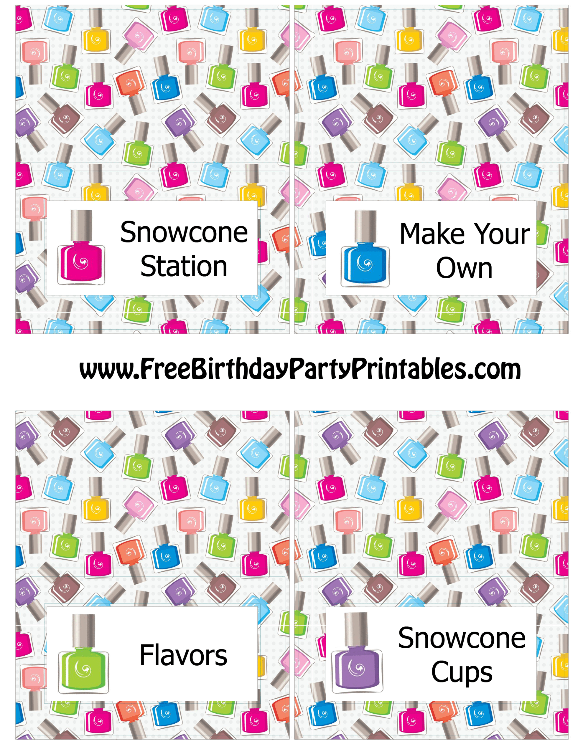 Free Nail Polish Birthday Party Printables Pink And Grey With Regard To Free Printable Tent Card Template