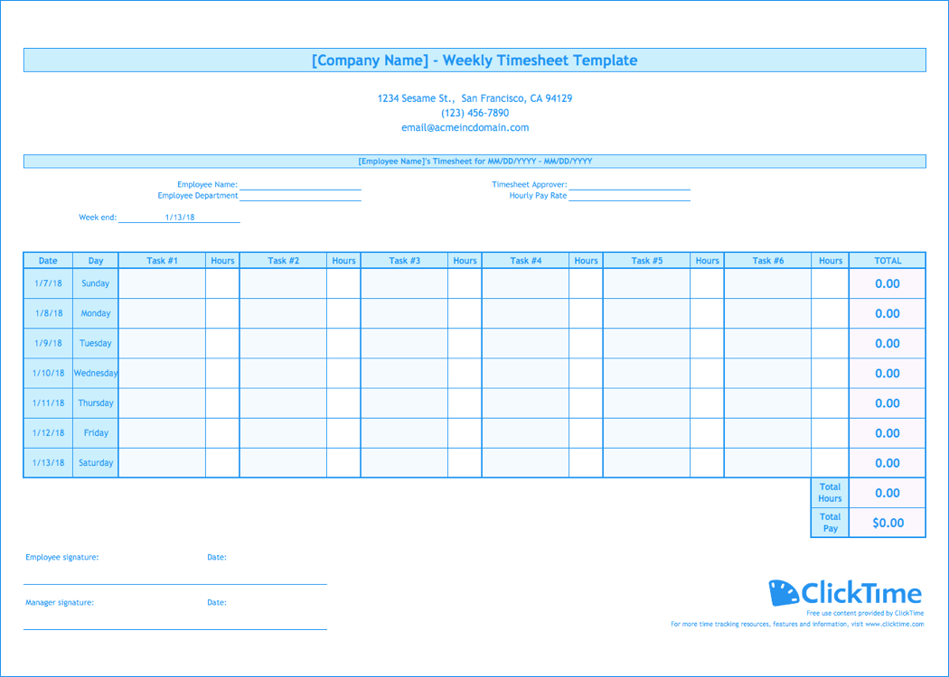Free Nonprofit Timesheet Template | Clicktime Regarding Excel Timesheet Template With Formulas