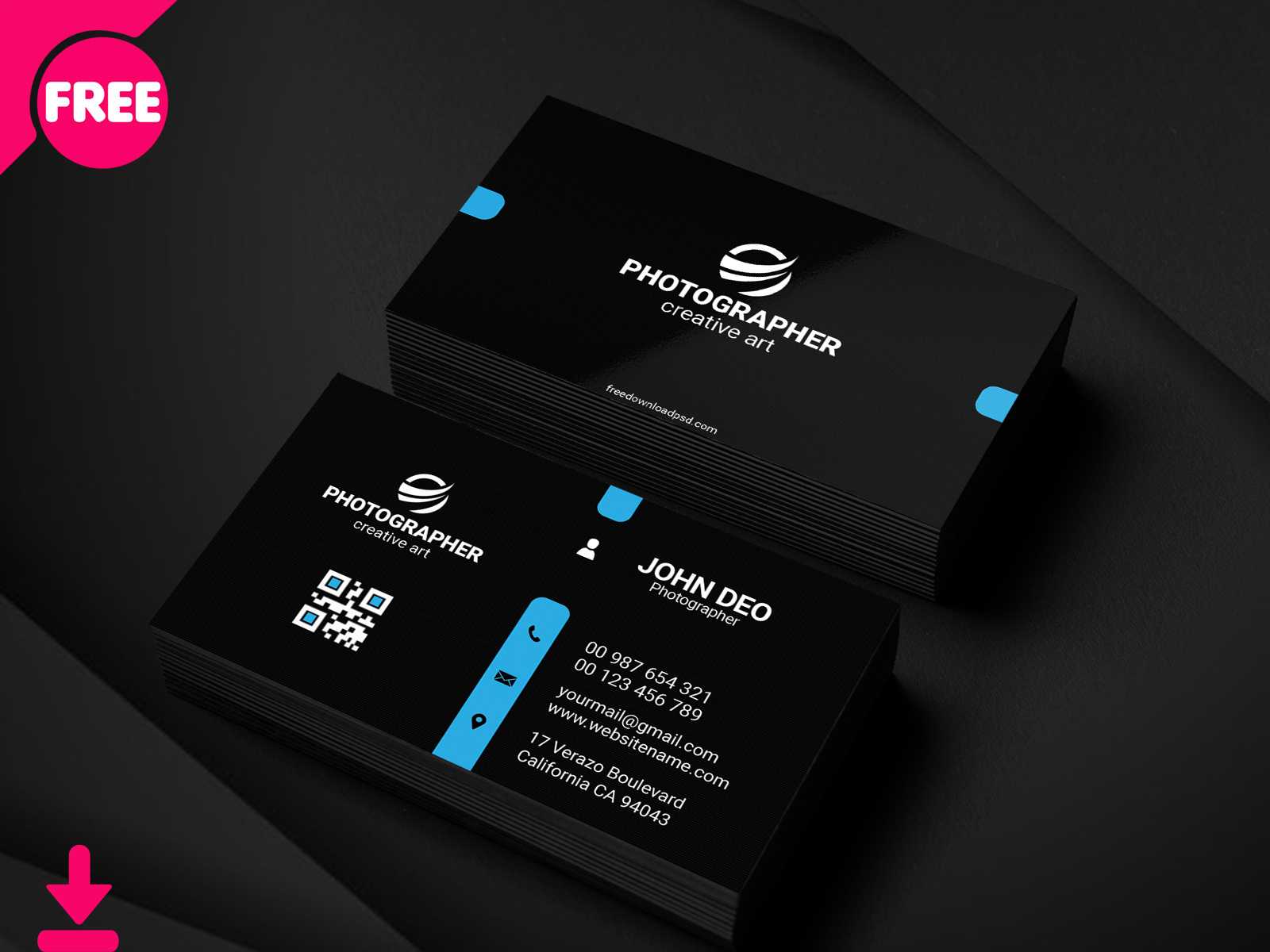 Free Personal Business Card Psd Template Cover | Searchmuzli Inside Free Personal Business Card Templates
