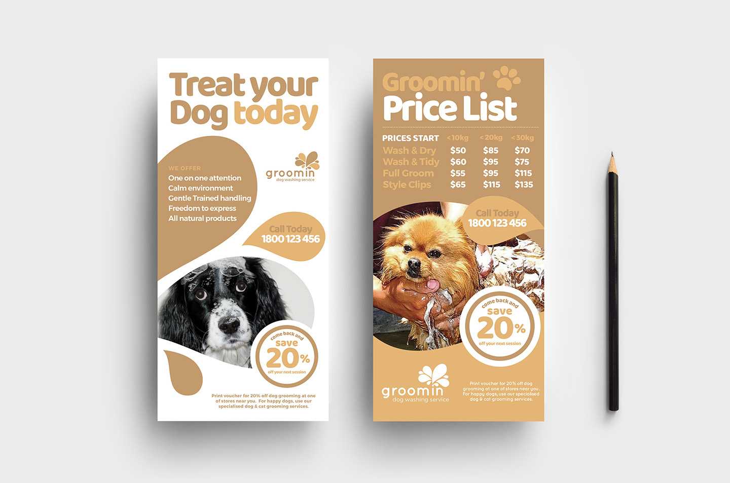 Free Pet Service Templates Pack - Psd, Ai & Vector For Dog Grooming Flyers Template