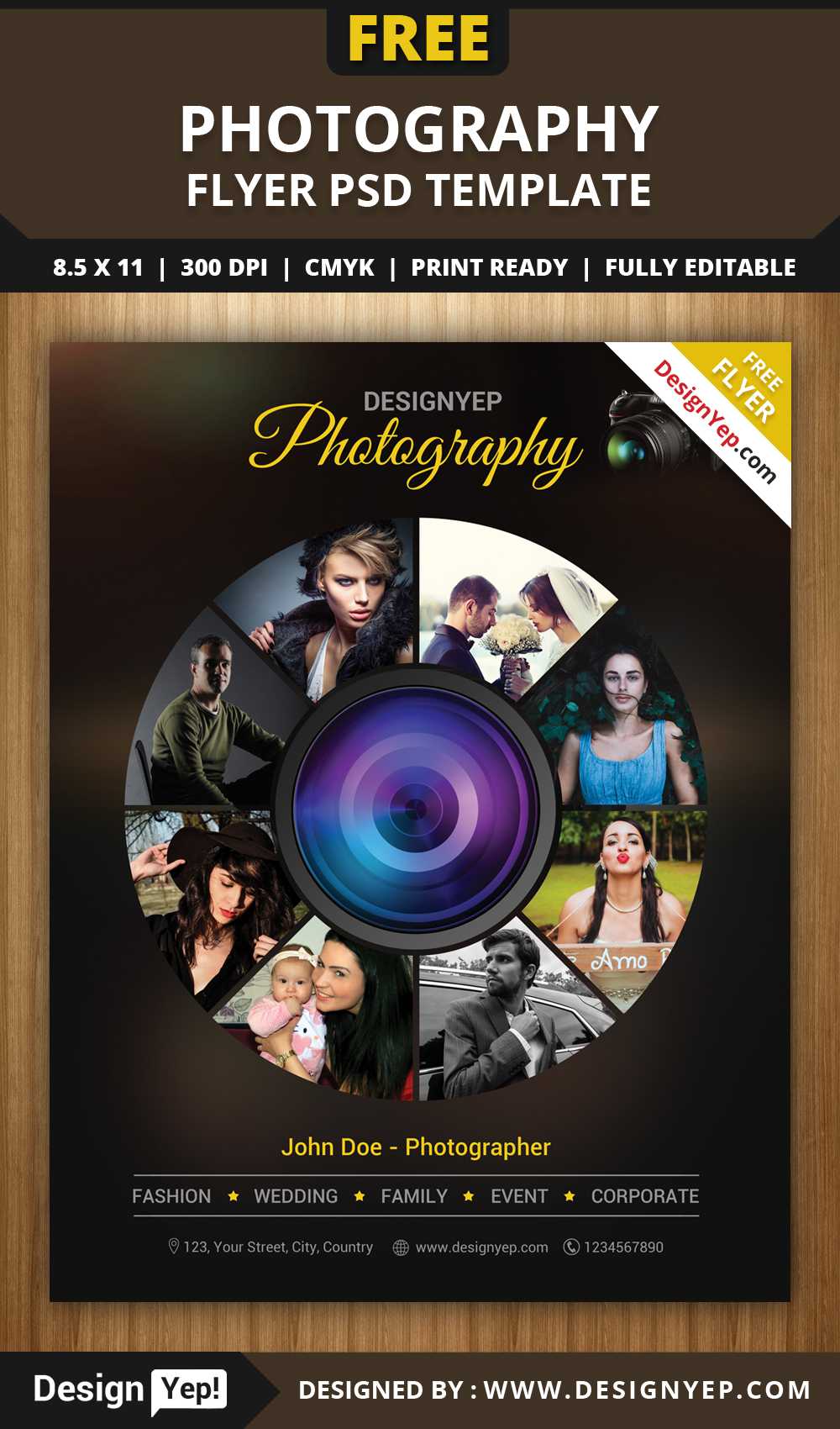 Free Photography Flyer Psd Template – Designyep Intended For Free Photography Flyer Templates Psd