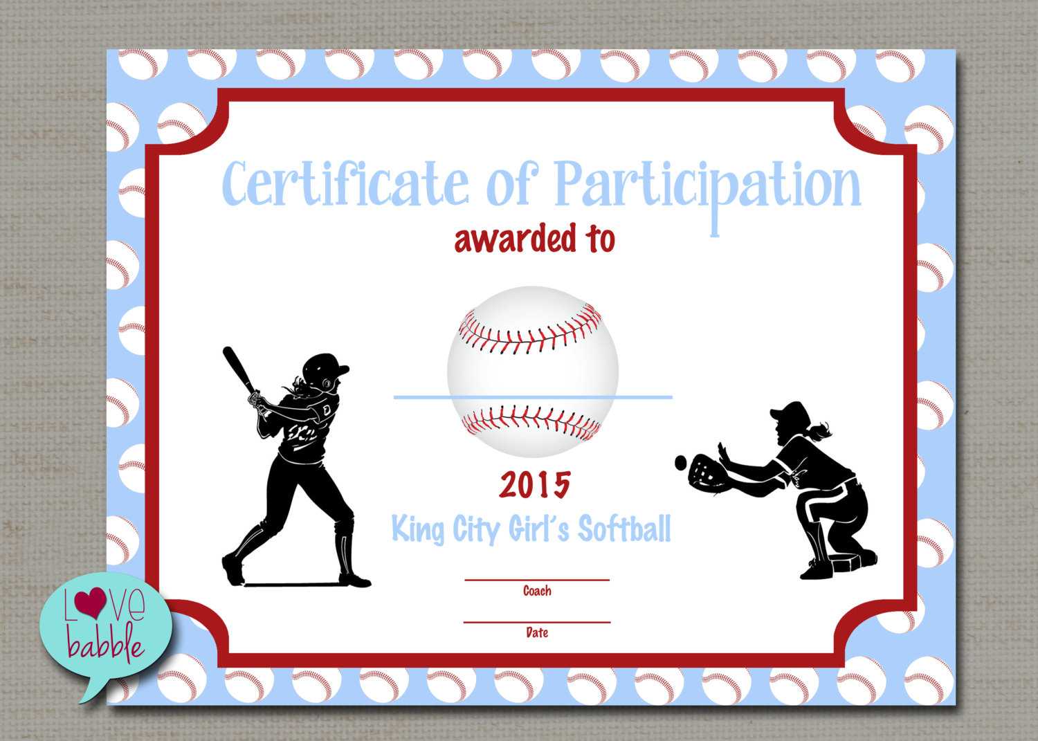 Free Printable Baseball Award Certificates Templates Within Free Softball Certificate Templates