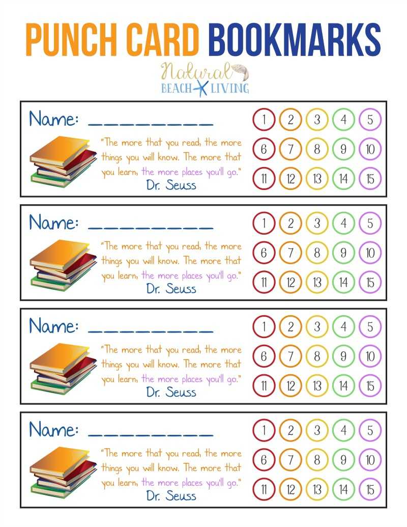 Free Printable Bookmarks For Kids – Punch Card Bookmarks Intended For Free Printable Punch Card Template