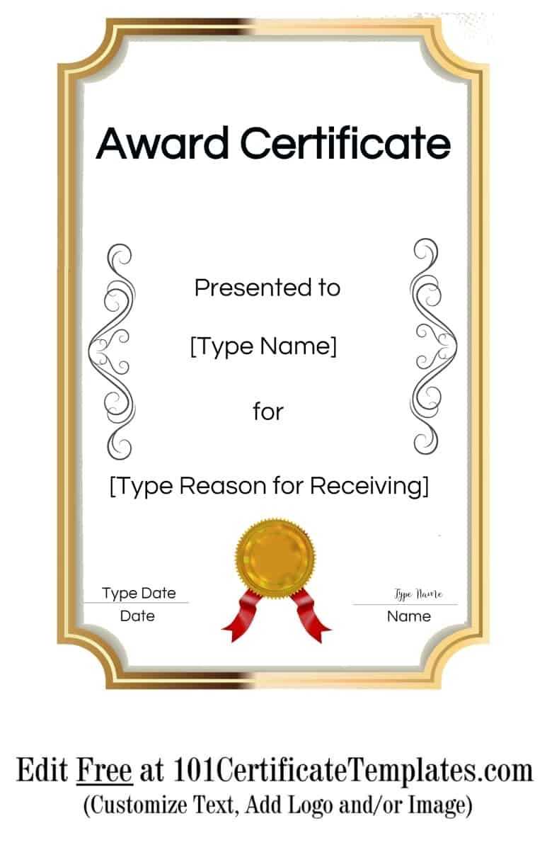 Free Printable Certificate Templates | Customize Online With With Regard To Free Printable Certificate Of Achievement Template