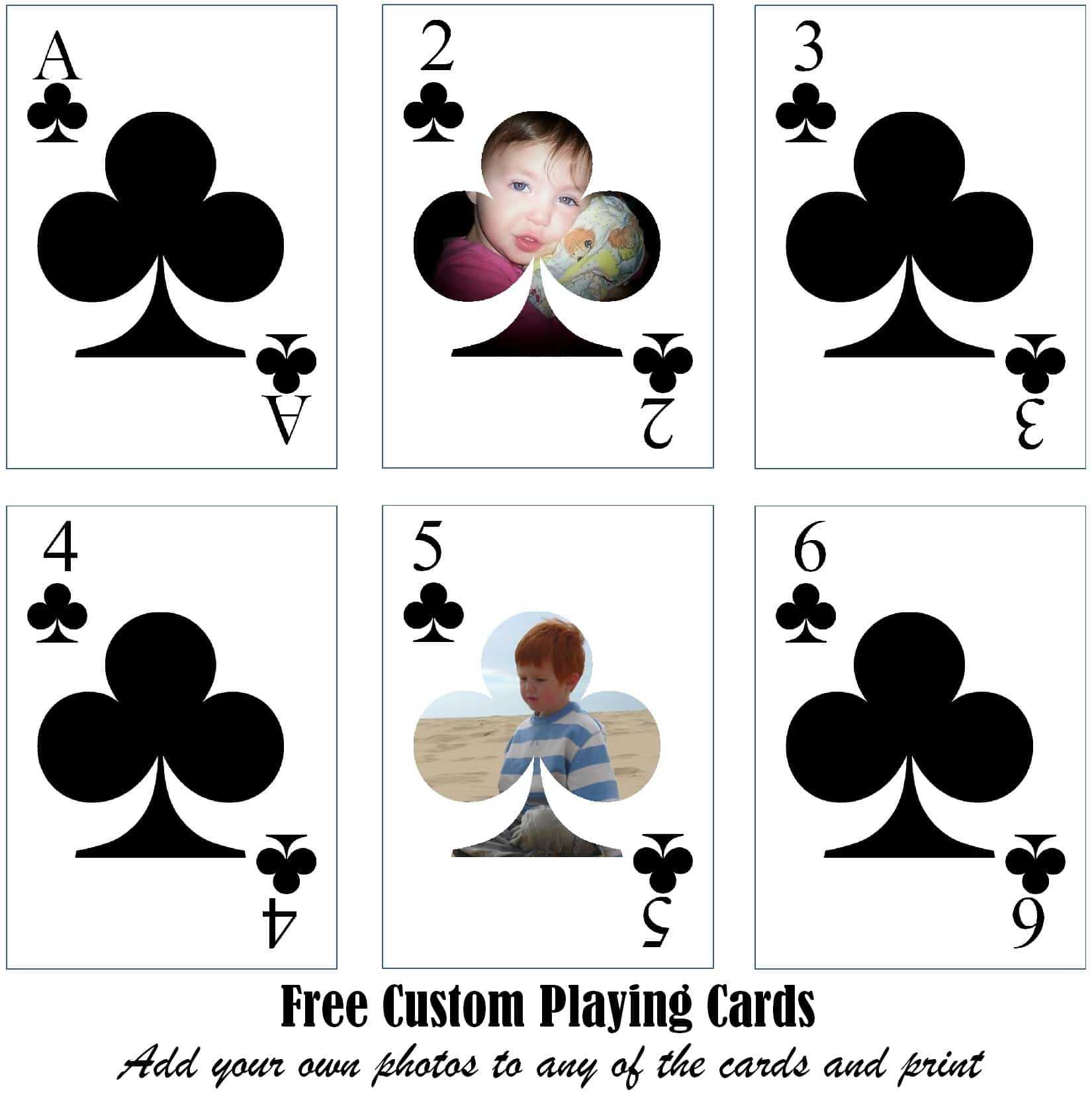 Free Printable Custom Playing Cards | Add Your Photo And/or Text Inside Deck Of Cards Template