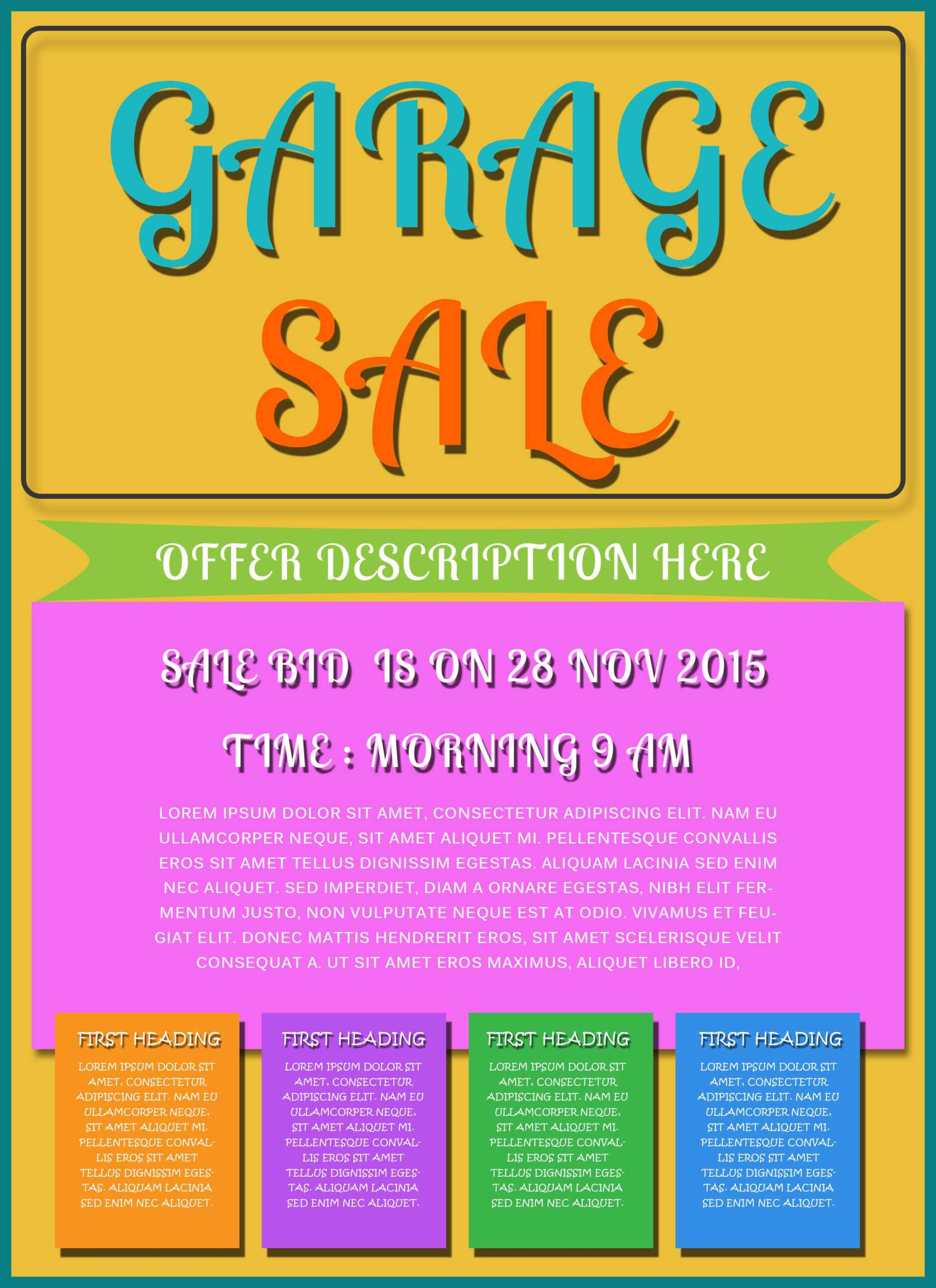 Free Printable Garage Sale Flyers Templates – Attract More In Free Ad Flyer Templates