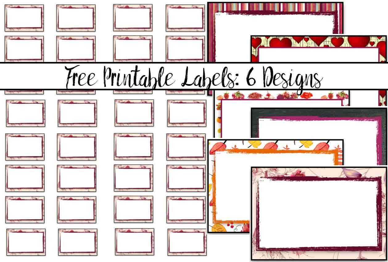 Free Printable Labels: 6 Different Designs With Free Printable Jar Labels Template