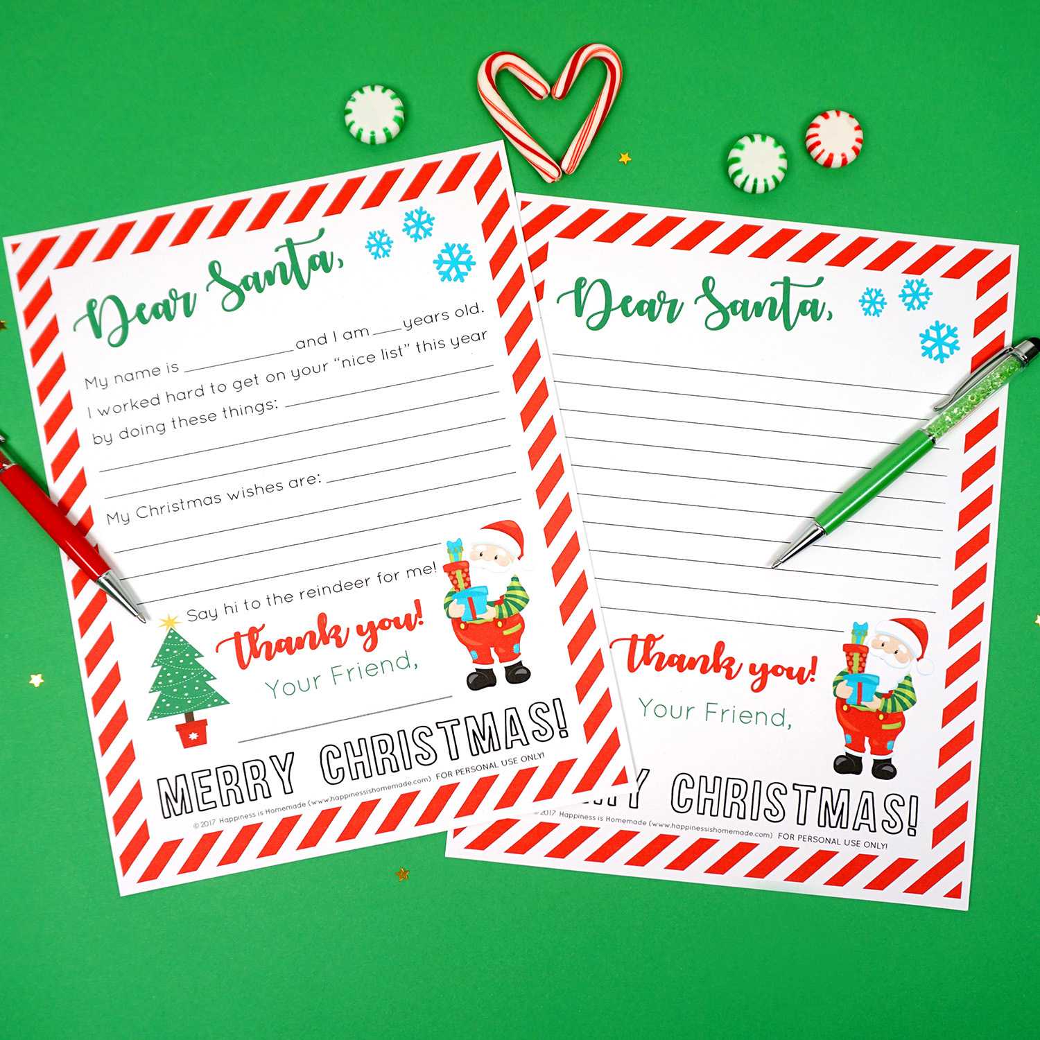 Free Printable Letter To Santa – Happiness Is Homemade For Free Letters From Santa Template