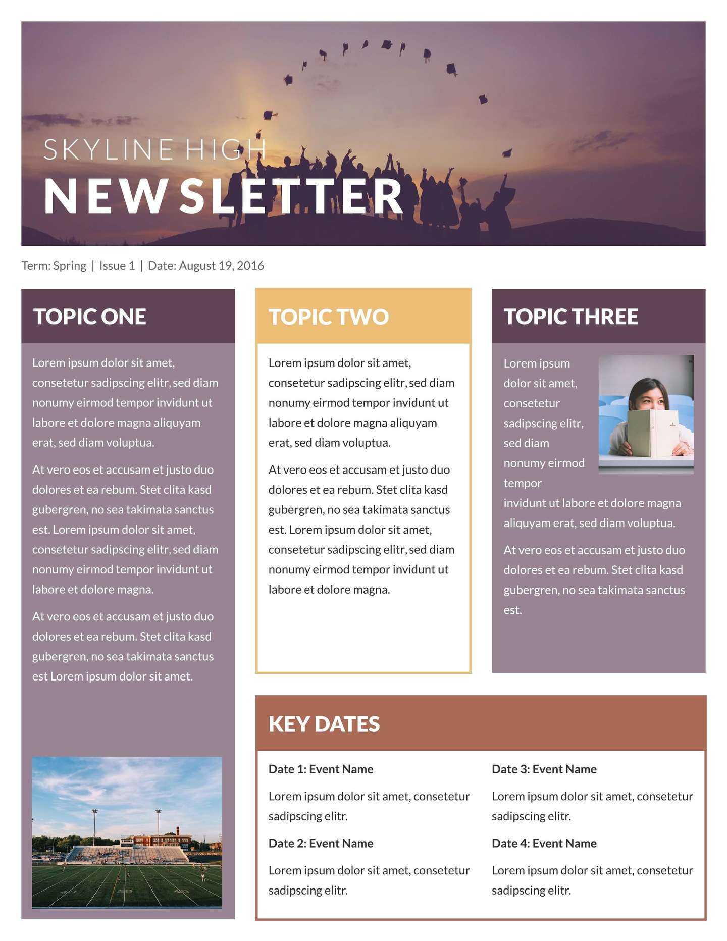 Free Printable Newsletter Templates & Examples | Lucidpress In Employee Newsletter Templates