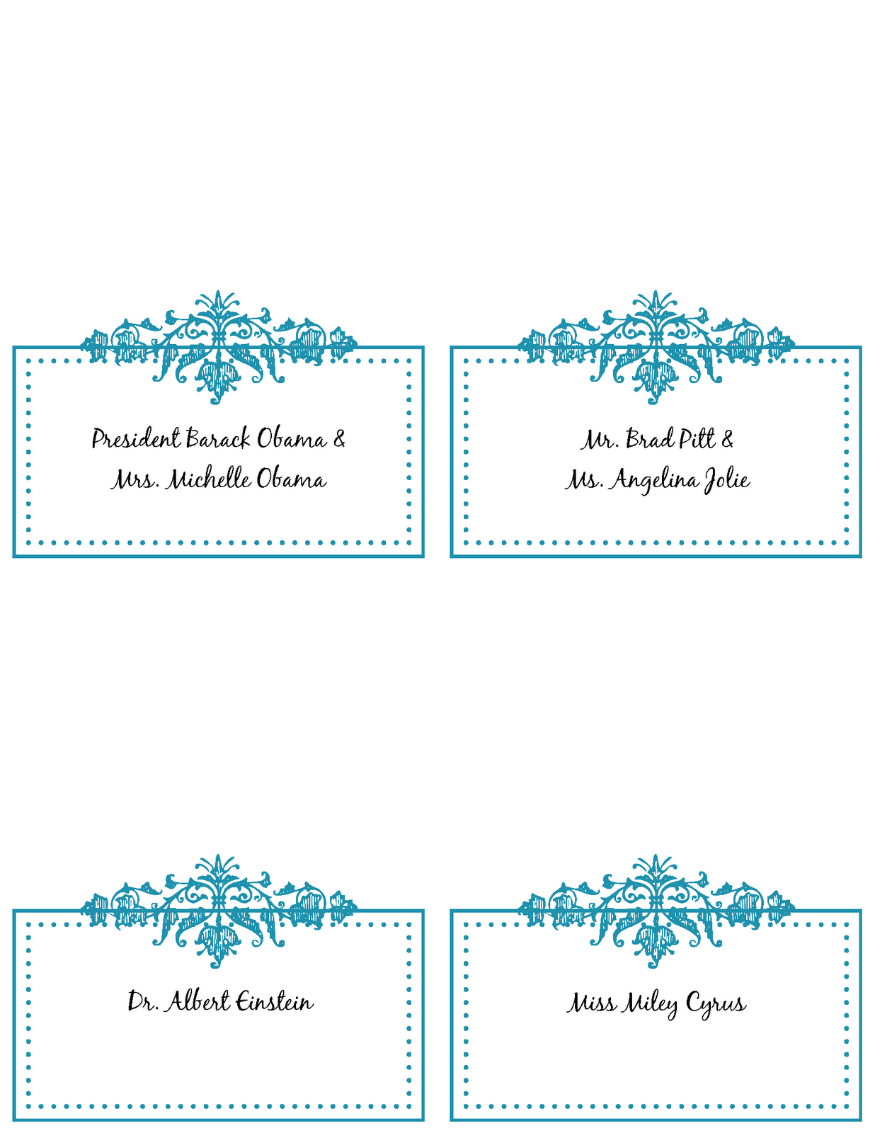 Free Printable Place Card Templates ] - Place Cards Please With Free Place Card Templates 6 Per Page