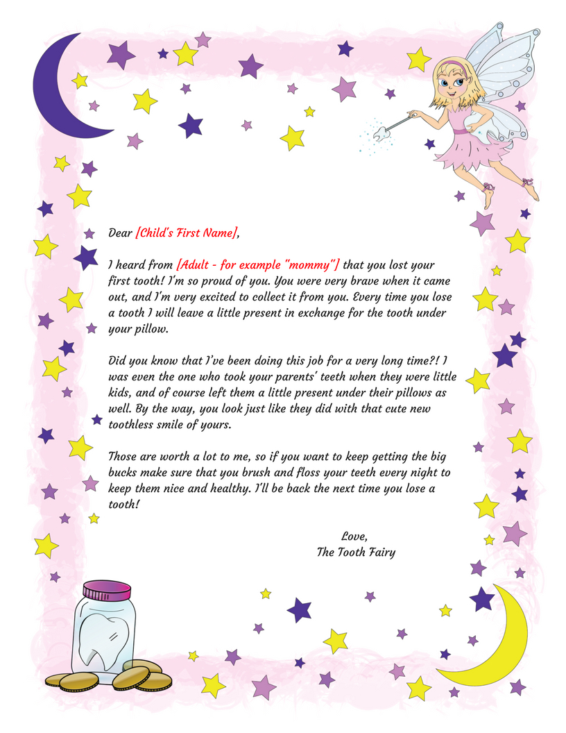 Free Printable Tooth Fairy Letter Template ] – Tooth Fairy Inside Free Tooth Fairy Certificate Template