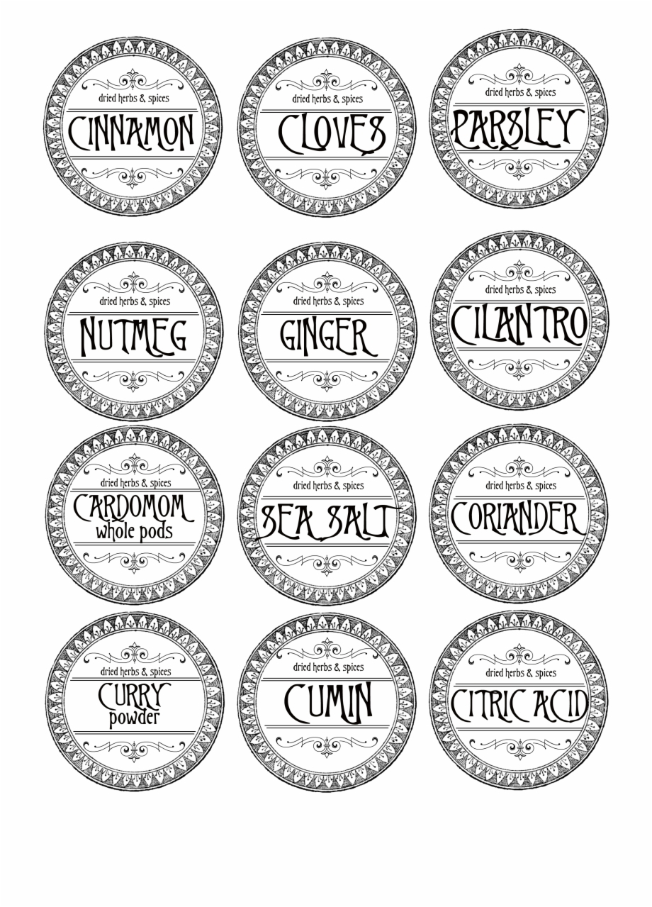 Free Printable Vintage Spice Jar Labels Spice Jar Labels Inside Free Printable Vintage Label Templates