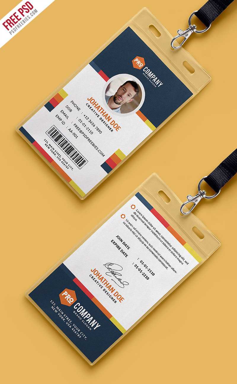 Free Psd : Creative Office Identity Card Template Psd On Behance Inside Conference Id Card Template