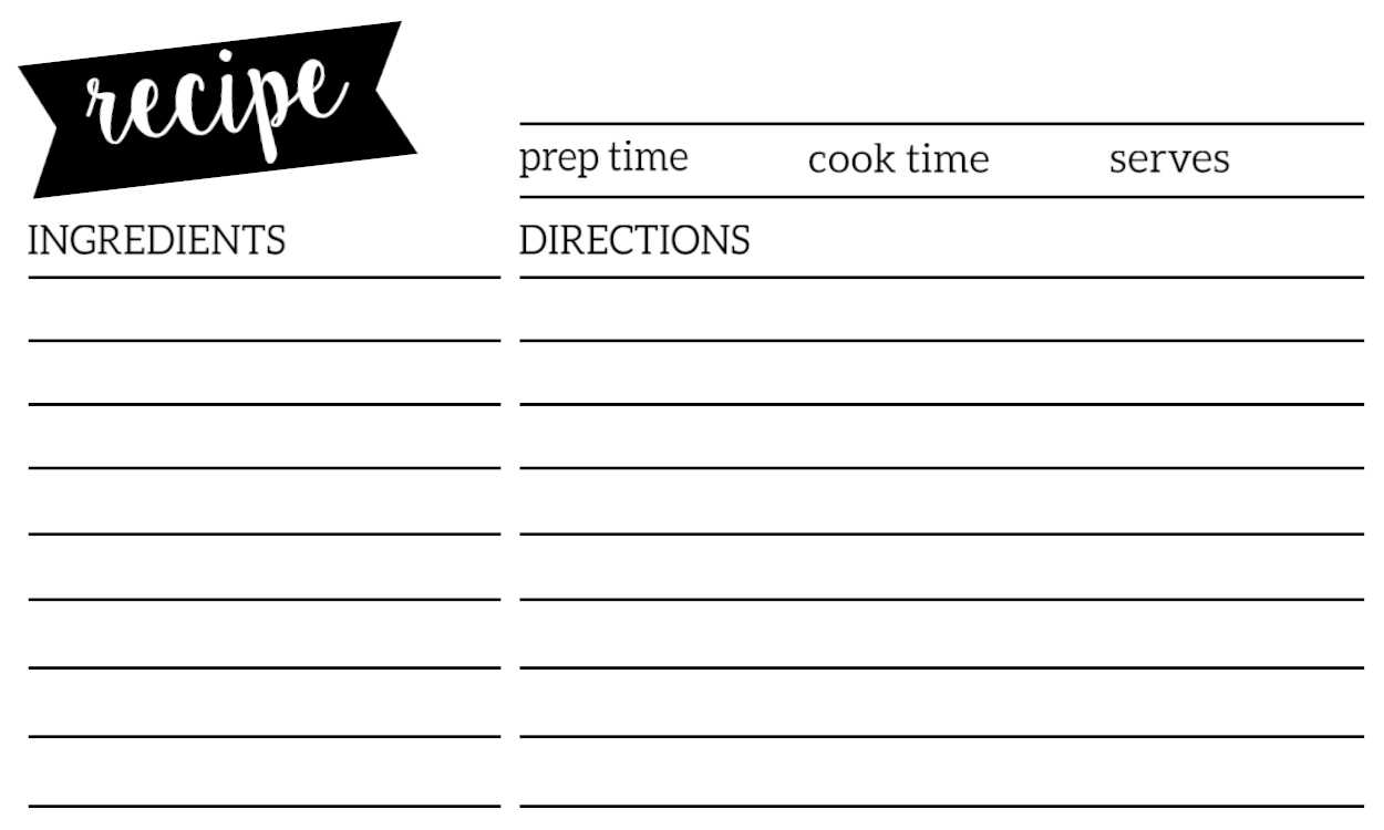 Free Recipe Card Template Printable – Paper Trail Design For Free Templates For Cards Print