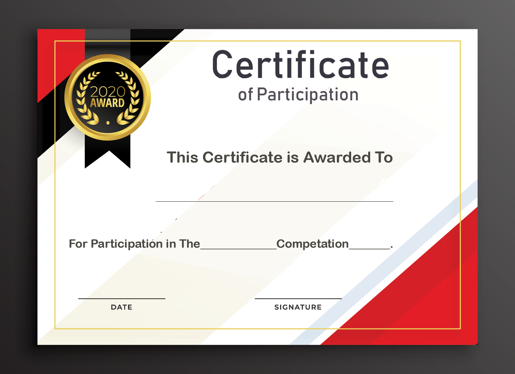 Free Sample Format Of Certificate Of Participation Template With Regard To Free Templates For Certificates Of Participation