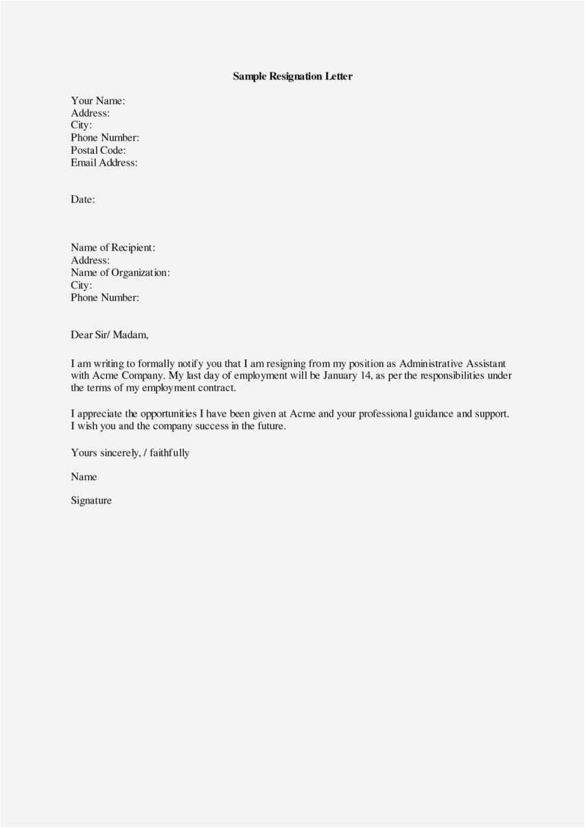 Free Sample Letter Of Resignation Inside Free Sample Letter Of Resignation Template