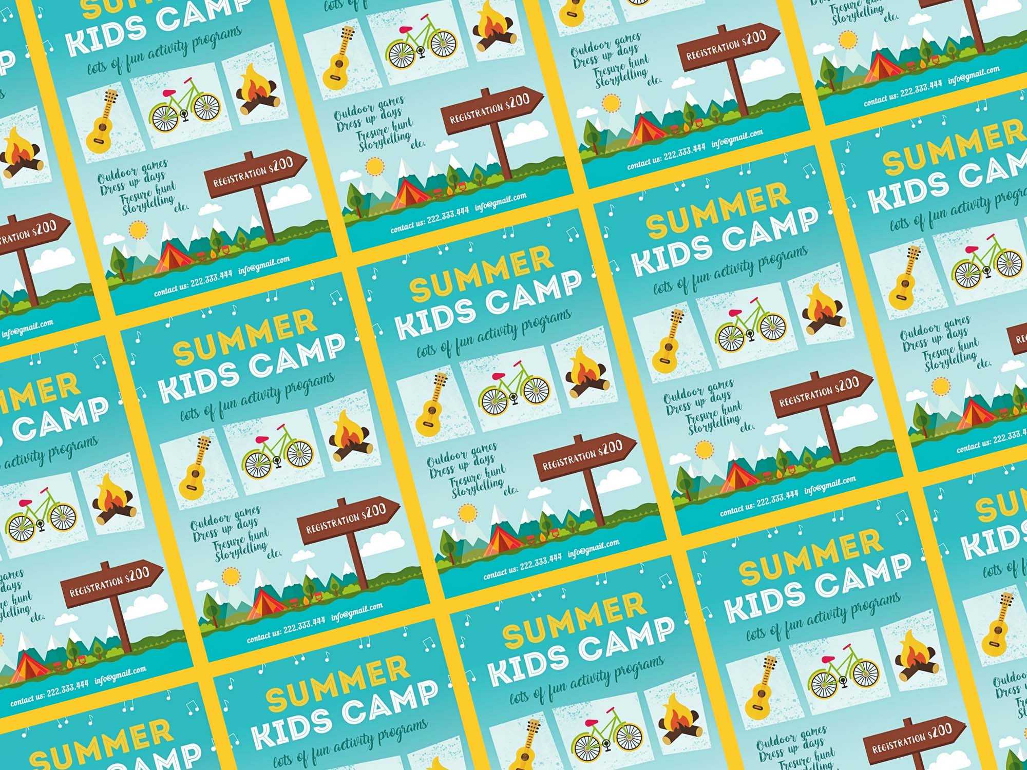Free Summer Kids Camp Flyer Template (Psd) With Regard To Free Summer Camp Flyer Template