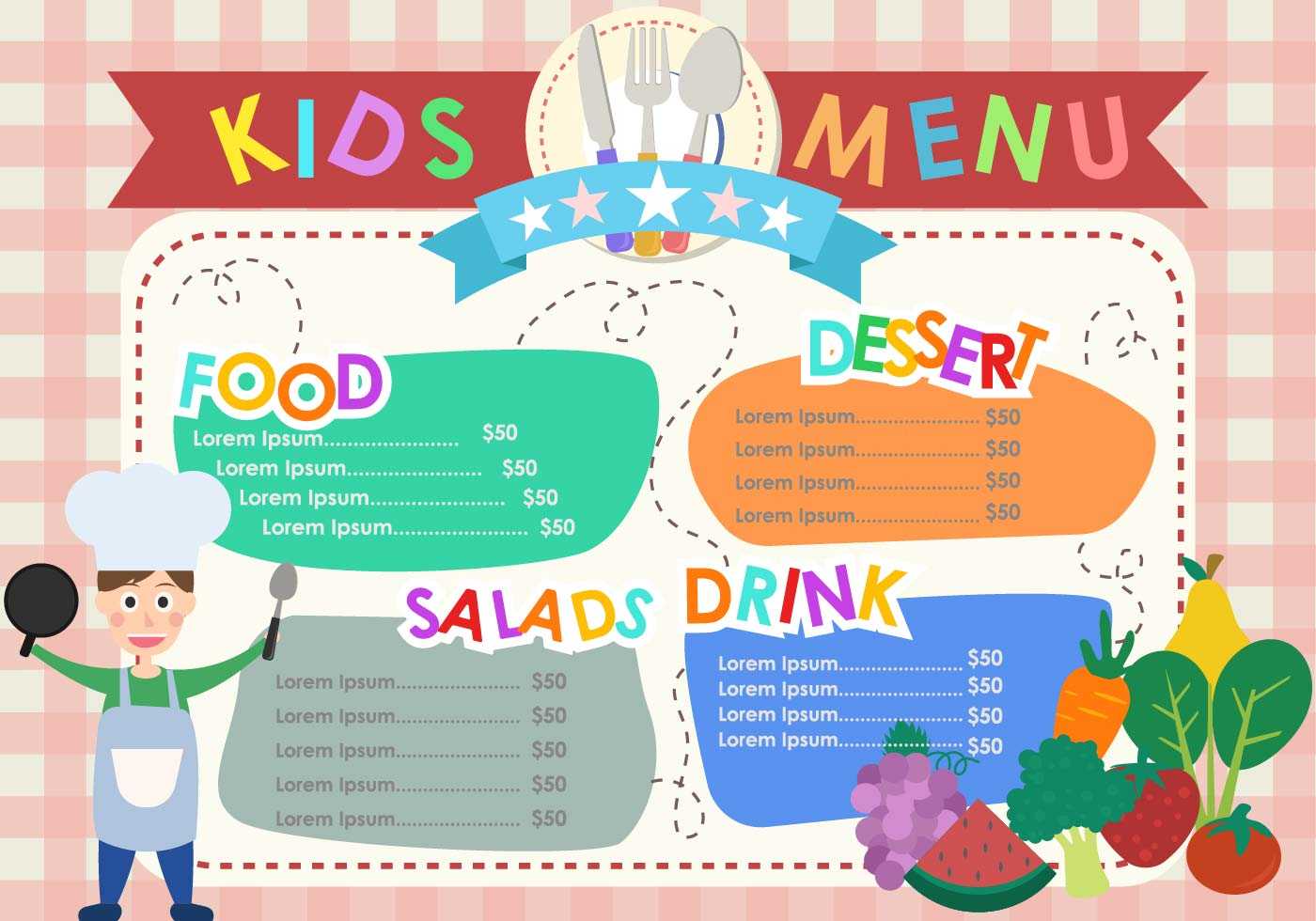 Free Templates For Kids – Colona.rsd7 Throughout Fun Menu Templates